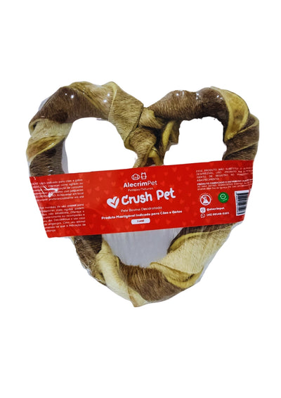 Crush / Pele bovina em formato de coração - Alecrim Pet