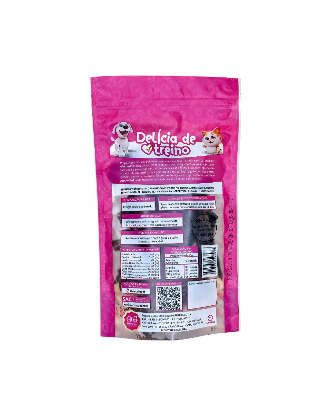 Delícia de treino / Coração bovino  - Alecrim Pet