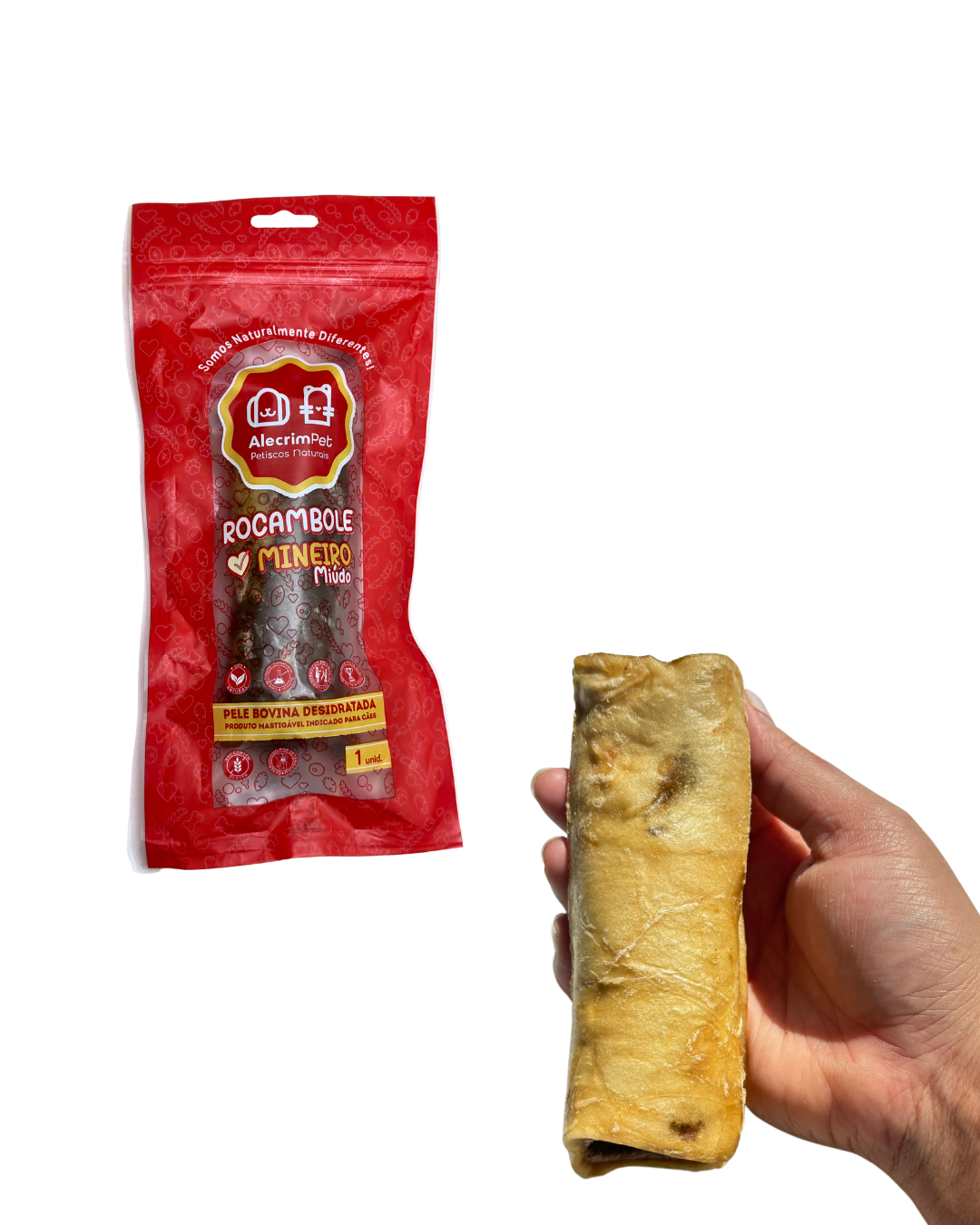 Rocambole Miúdo / Pele bovina enrolada - Alecrim Pet