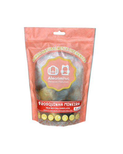 Rosquinha Mineira / Pele bovina enrolada em rodela - Alecrim Pet